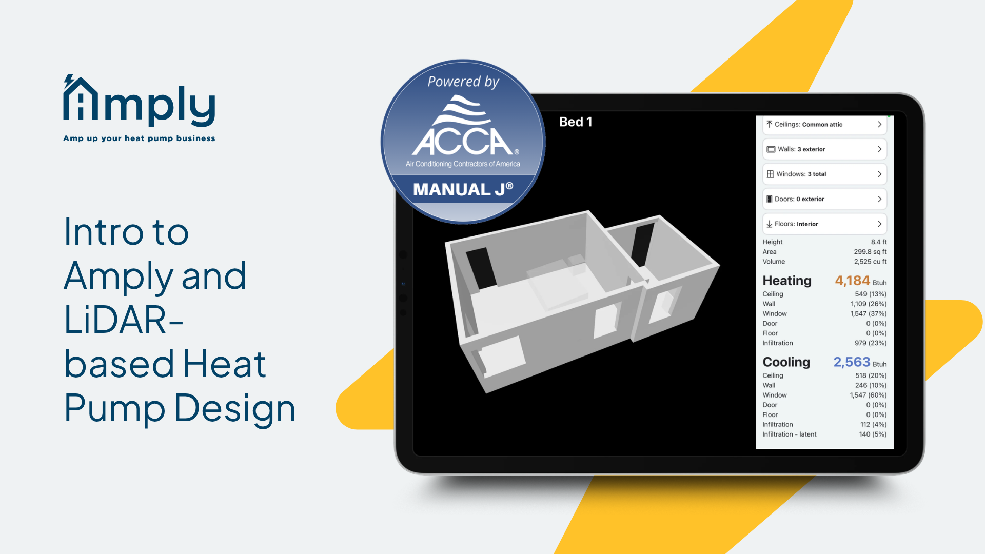 Intro to Amply & LiDAR-based Heat Pump Design See how Amply uses LiDAR, AI, and Augmented Reality to speed up Manual J calculations, improve sales conversations, and help you close more jobs.