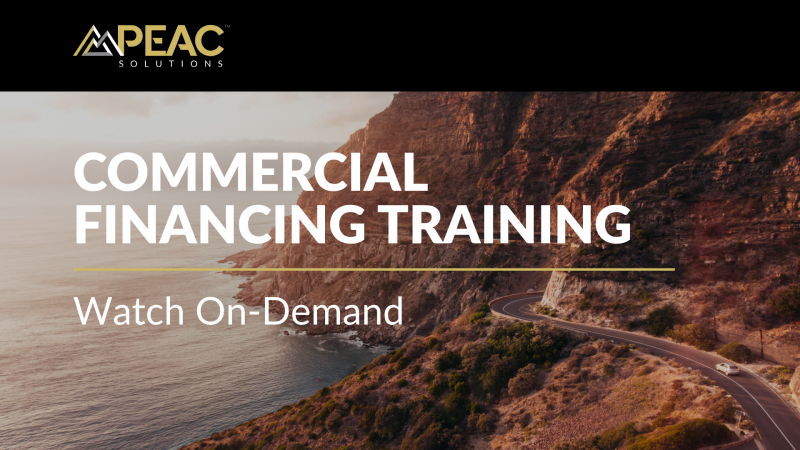 Commercial Financing Training Learn how to offer commercial financing with no added cost or risk, shorten sales cycles, grow project size, and give customers flexible payment options. Presented by Peac.